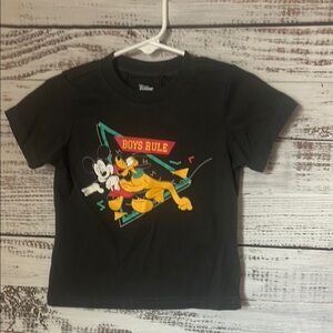 Disney Black Boys Rule Tee with Mickey and Pluto size 24 months